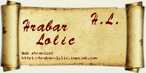 Hrabar Lolić vizit kartica